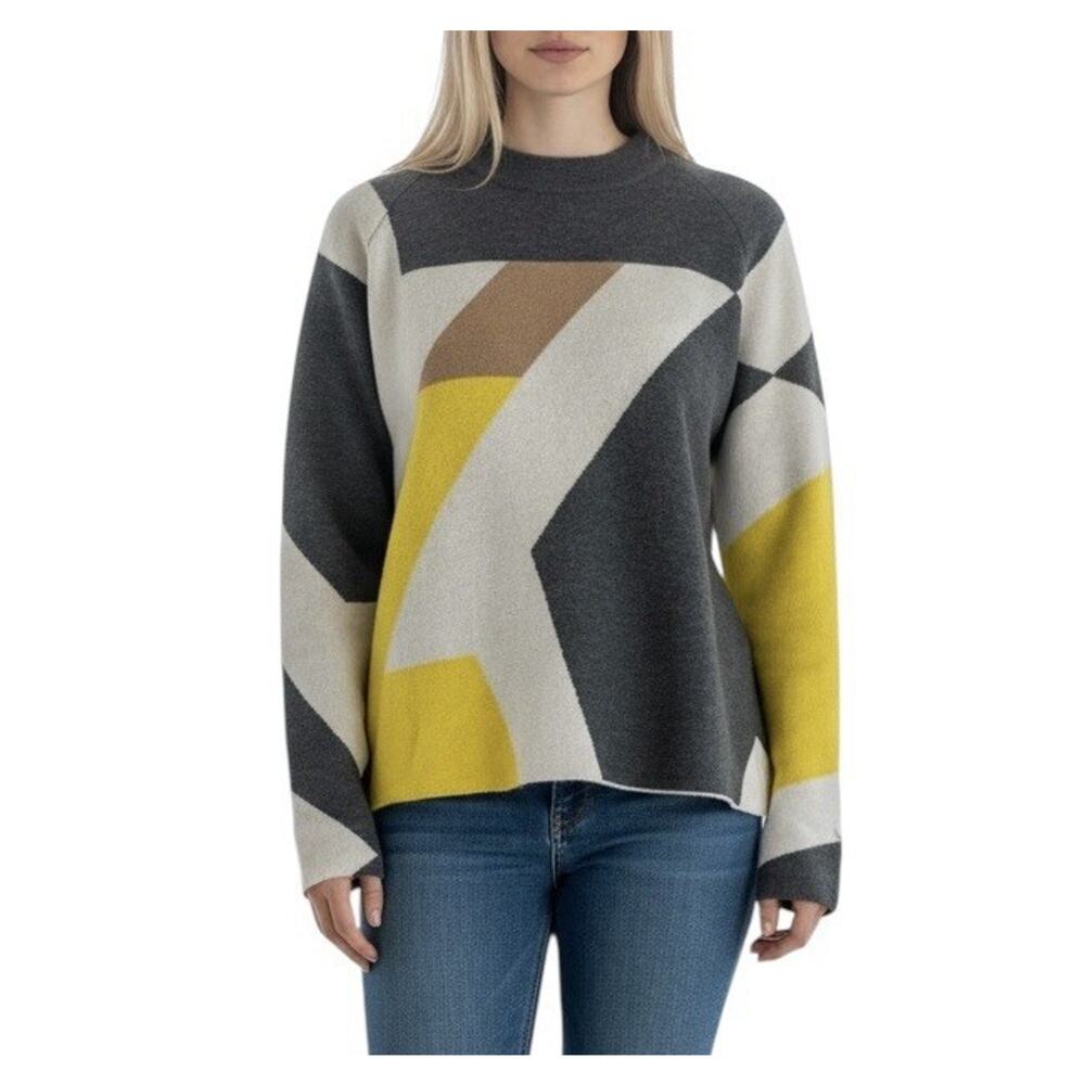 Rag & Bone Wool Blend Colorblock Crew Neck Sweater Minimalist Capsule Size Small